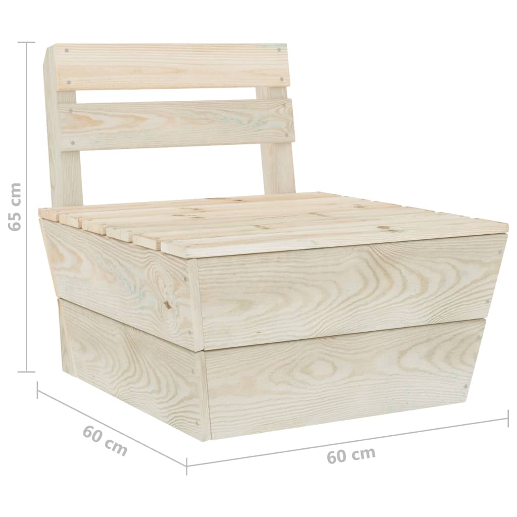 8-Delige Loungeset Pallet Geïmpregneerd Vurenhout 2x hoek + 4x midden + 2x Tafel