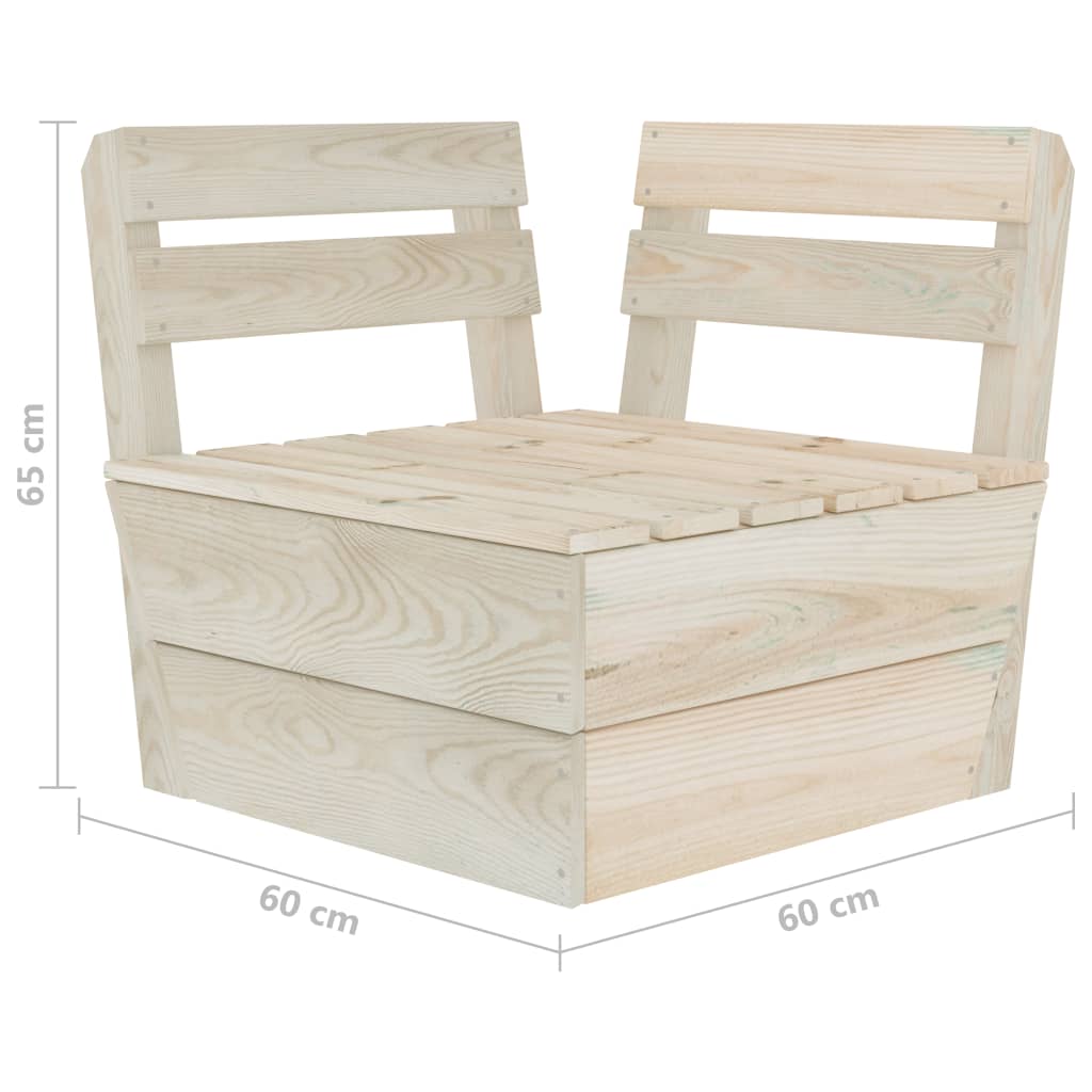 2-Delige Loungeset Pallet Geïmpregneerd Vurenhout 4x hoek + 5x midden + 2x Tafel