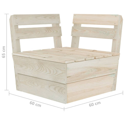 2-Delige Loungeset Pallet Geïmpregneerd Vurenhout 4x hoek + 5x midden + 2x Tafel