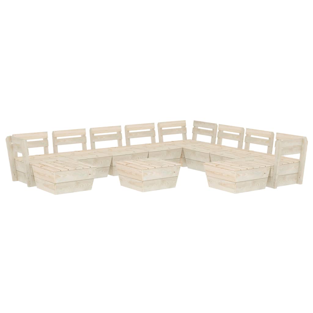 -Delige Loungeset Pallet Geïmpregneerd Vurenhout 3x hoek + 5x midden + 3x Tafel