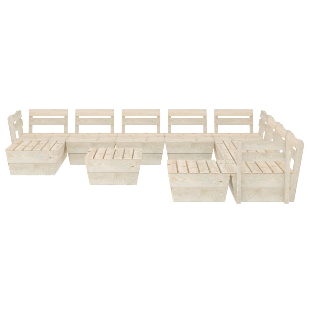 -Delige Loungeset Pallet Geïmpregneerd Vurenhout 3x hoek + 5x midden + 3x Tafel