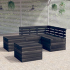 -Delige Loungeset Pallet Massief Grenenhout Donkergrijs Bruin