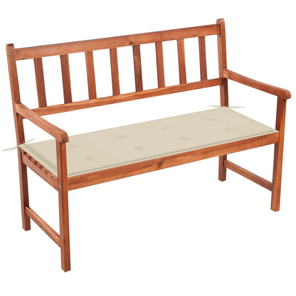 Tuinbank Met Kussen 120 Cm Massief Acaciahout 120 x 50 x 4 cm Crème