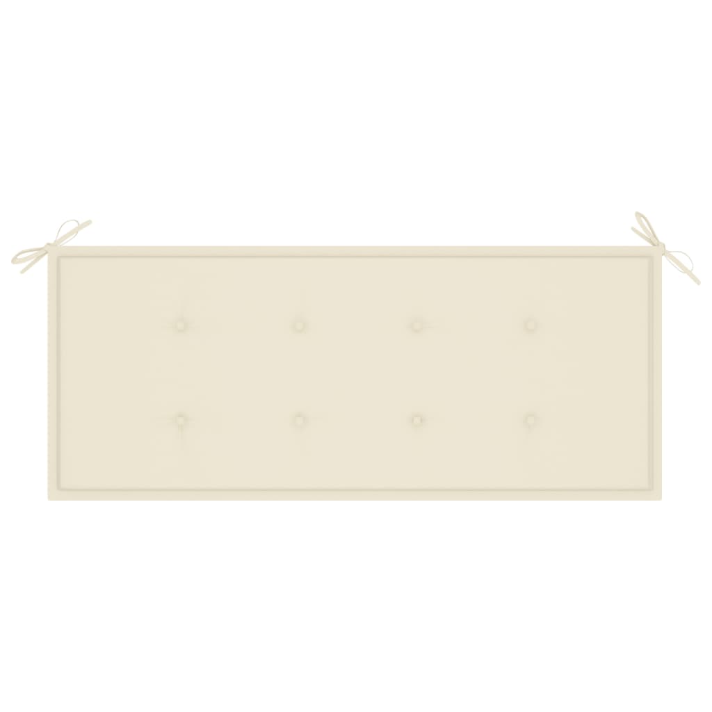 Tuinbank Met Kussen 120 Cm Massief Acaciahout 120 x 50 x 4 cm Crème