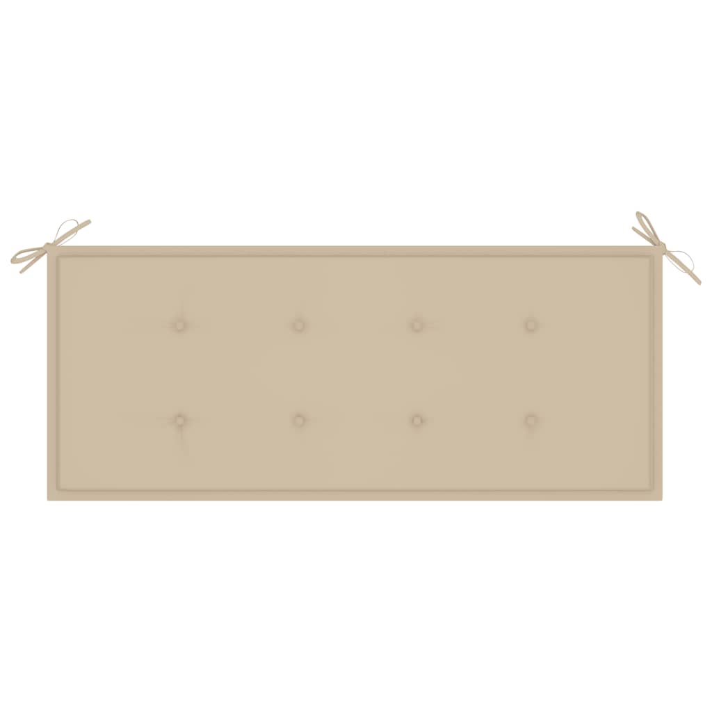 Tuinbank Met Kussen 120 Cm Massief Acaciahout Beige 120 x 50 x 4 cm