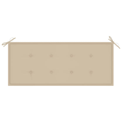 Tuinbank Met Kussen 120 Cm Massief Acaciahout Beige 120 x 50 x 4 cm