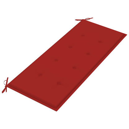 Tuinbank Met Kussen 120 Cm Massief Acaciahout Rood 120 x 50 x 3 cm