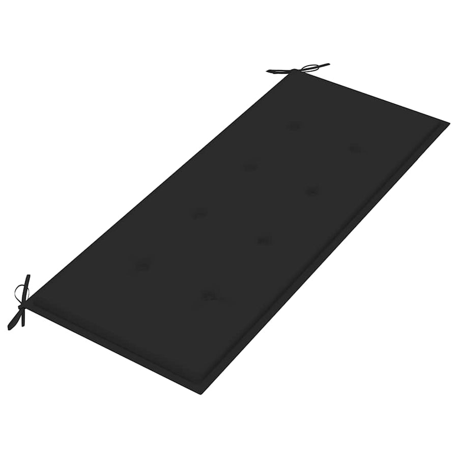 Tuinbank Met Kussen 120 Cm Massief Acaciahout 120 x 50 x 4 cm Zwart