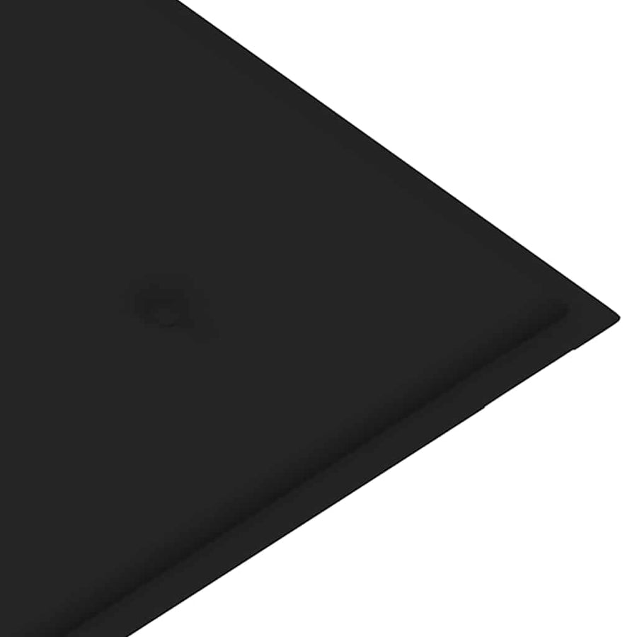 Tuinbank Met Kussen 120 Cm Massief Acaciahout 120 x 50 x 4 cm Zwart
