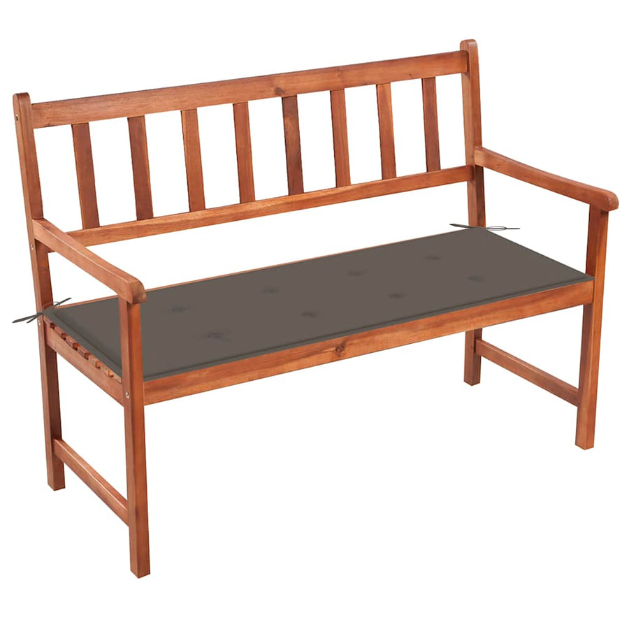 Tuinbank Met Kussen 120 Cm Massief Acaciahout Taupe 120 x 50 x 4 cm