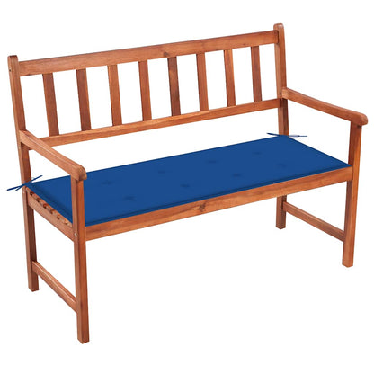 Tuinbank Met Kussen 120 Cm Massief Acaciahout koningsblauw 120 x 50 x 4 cm