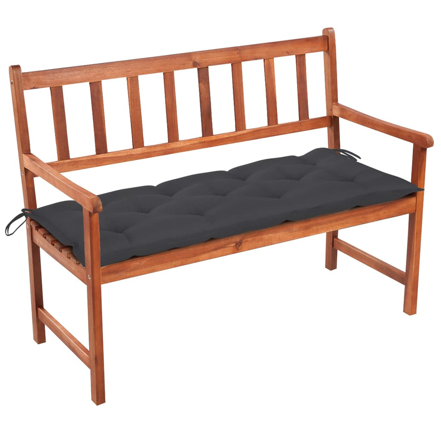 Tuinbank Met Kussen 120 Cm Massief Acaciahout 120 x 50 x 7 cm Antraciet