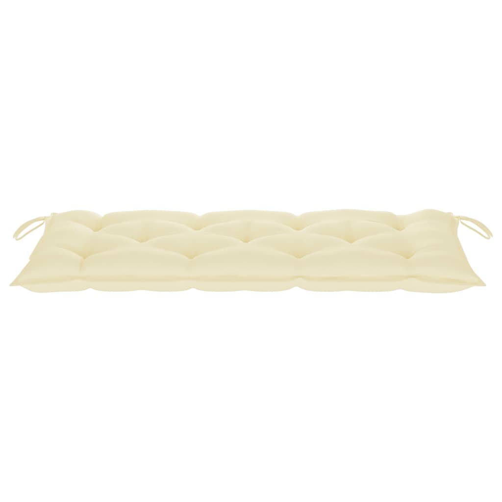 Tuinbank Met Kussen 120 Cm Massief Acaciahout 120 x 50 x 7 cm Crème