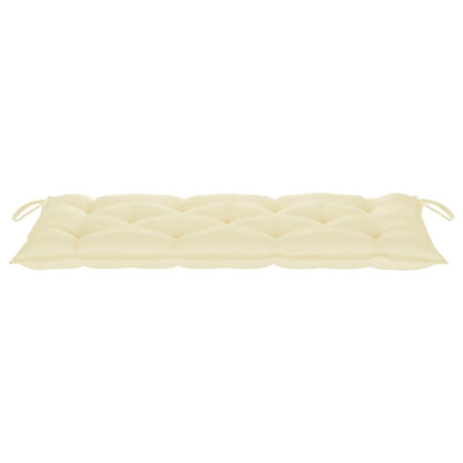Tuinbank Met Kussen 120 Cm Massief Acaciahout 120 x 50 x 7 cm Crème