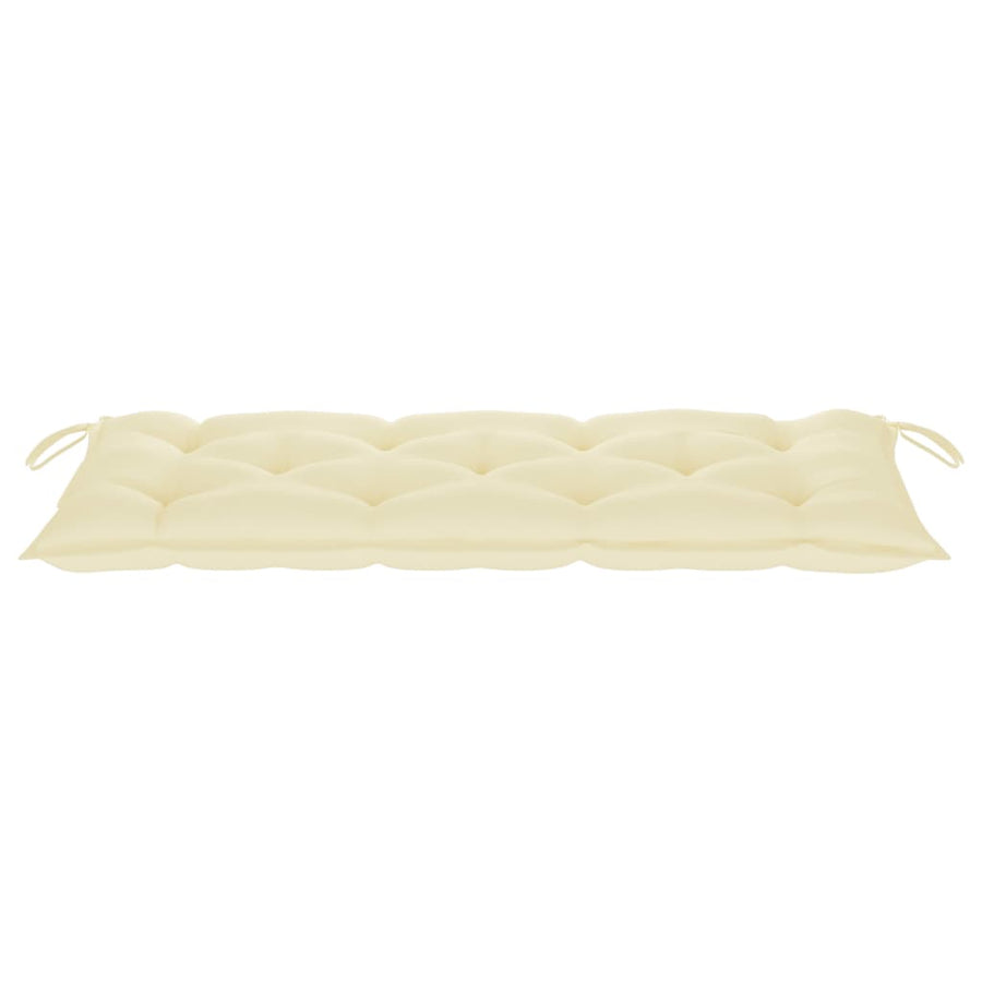 Tuinbank Met Kussen 120 Cm Massief Acaciahout 120 x 50 x 7 cm Crème