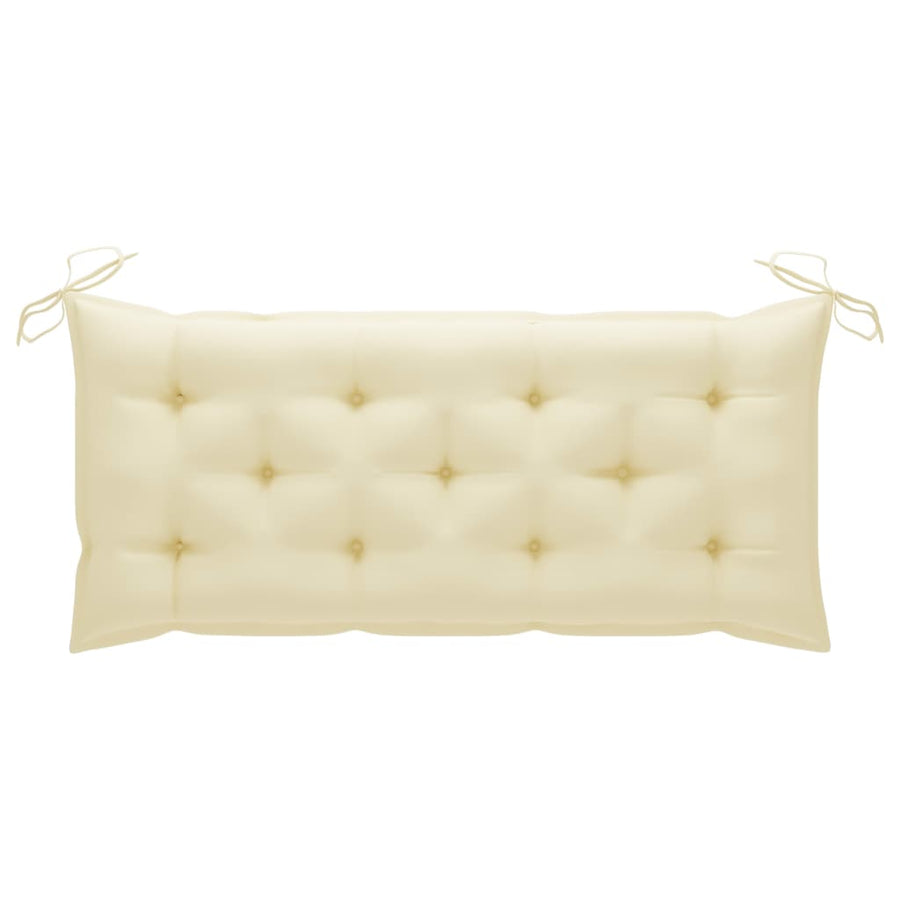 Tuinbank Met Kussen 120 Cm Massief Acaciahout 120 x 50 x 7 cm Crème