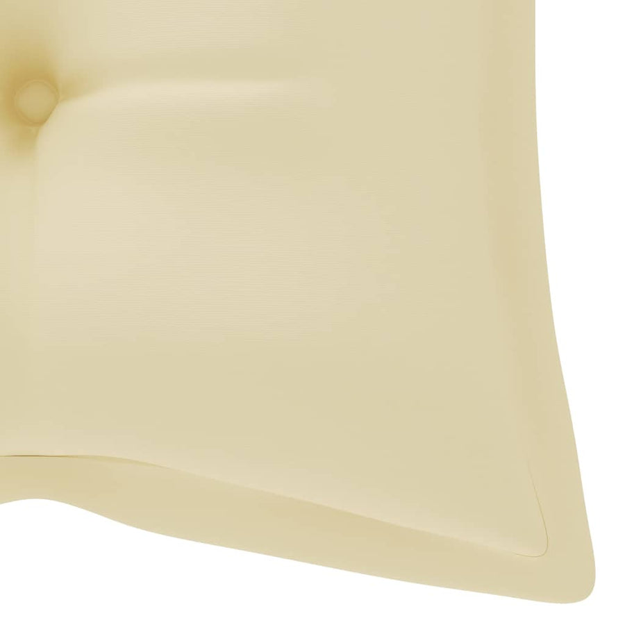 Tuinbank Met Kussen 120 Cm Massief Acaciahout 120 x 50 x 7 cm Crème