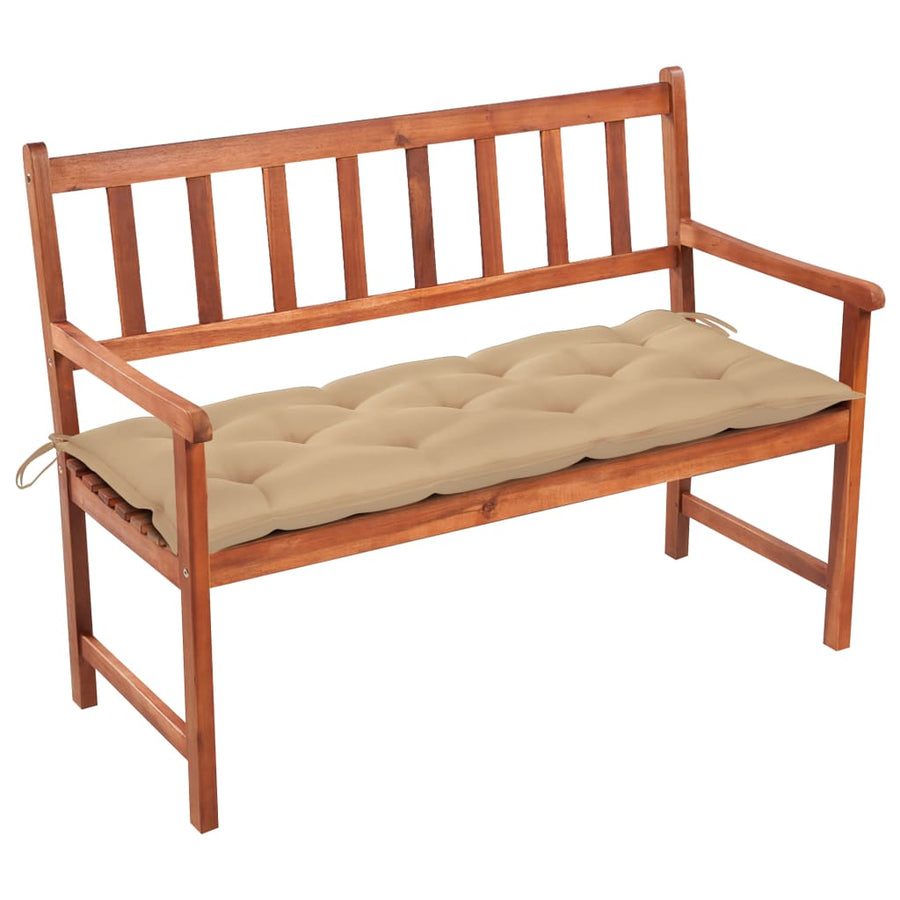 Tuinbank Met Kussen 120 Cm Massief Acaciahout 120 x 50 x 7 cm Beige