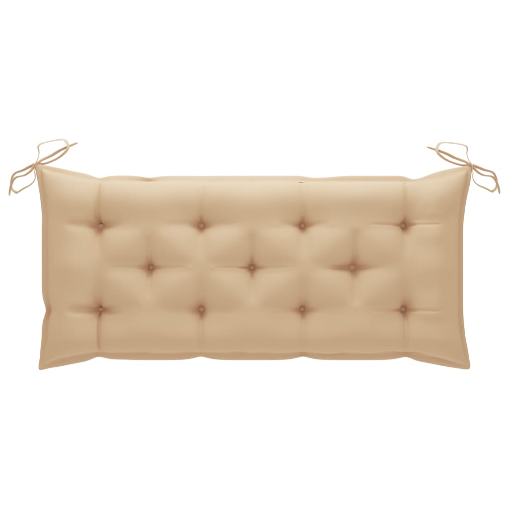 Tuinbank Met Kussen 120 Cm Massief Acaciahout 120 x 50 x 7 cm Beige