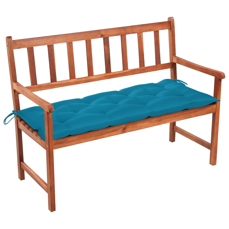 Tuinbank Met Kussen 120 Cm Massief Acaciahout 120 x 50 x 7 cm lichtblauw