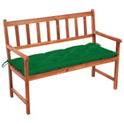 Tuinbank 120 cm massief acaciahout met groen kussen