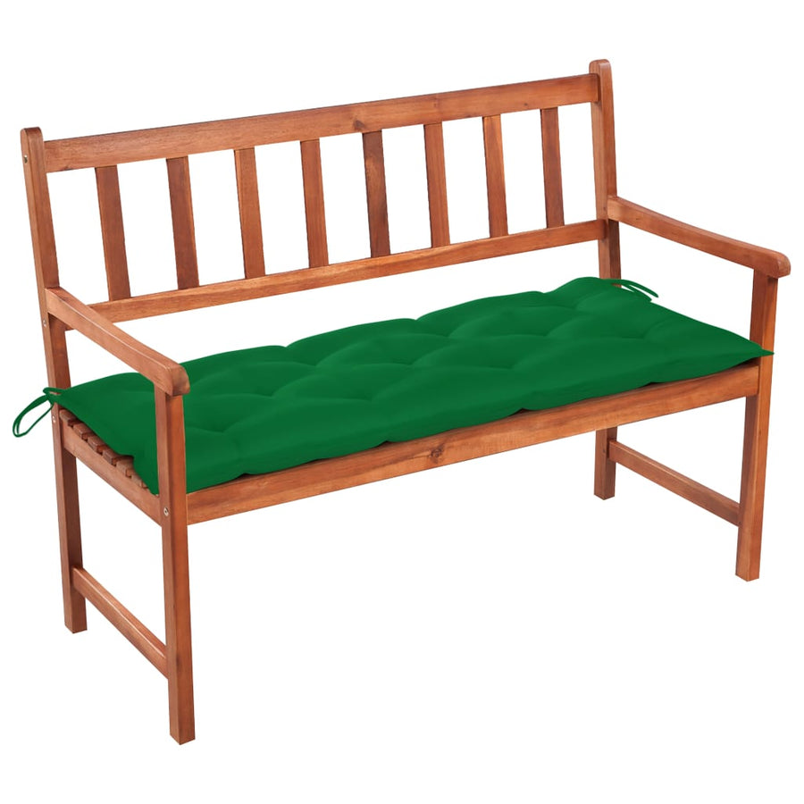 Tuinbank Met Kussen 120 Cm Massief Acaciahout 120 x 50 x 7 cm Groen