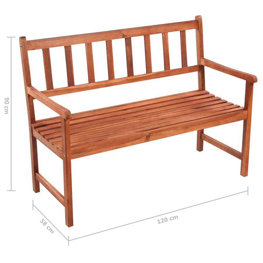 Tuinbank Met Kussen 120 Cm Massief Acaciahout 120 x 50 x 7 cm Groen
