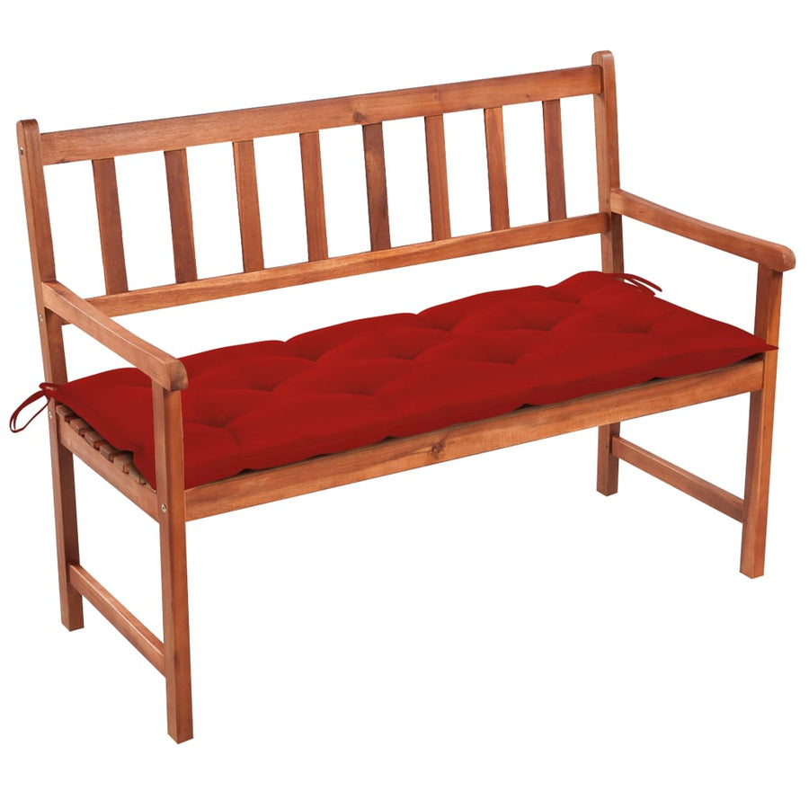 Tuinbank Met Kussen 120 Cm Massief Acaciahout 120 x 50 x 7 cm Rood