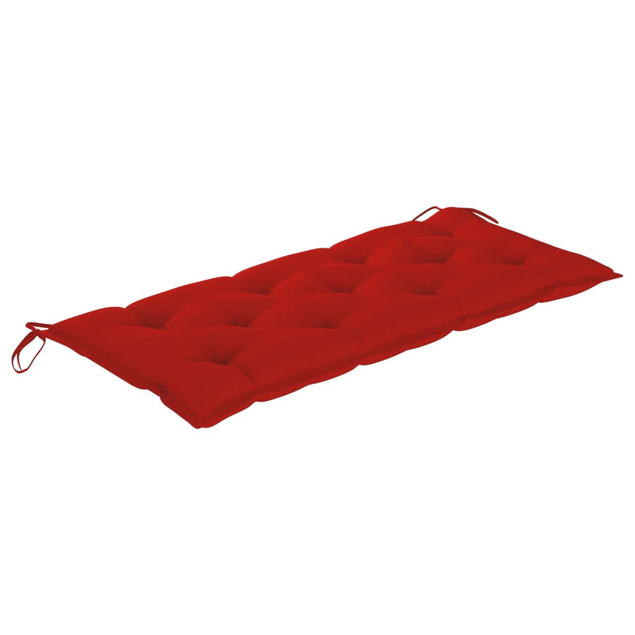 Tuinbank Met Kussen 120 Cm Massief Acaciahout 120 x 50 x 7 cm Rood