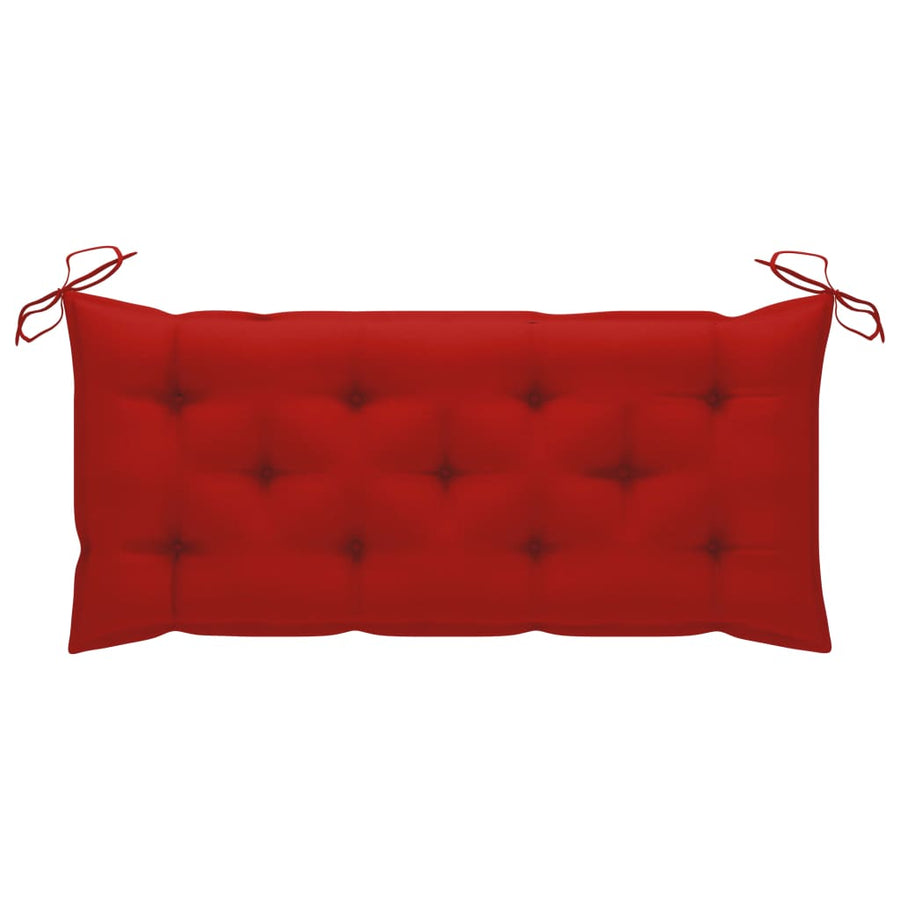 Tuinbank Met Kussen 120 Cm Massief Acaciahout 120 x 50 x 7 cm Rood