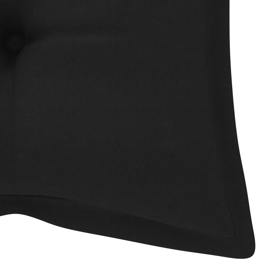 Tuinbank Met Kussen 120 Cm Massief Acaciahout 120 x 50 x 7 cm Zwart