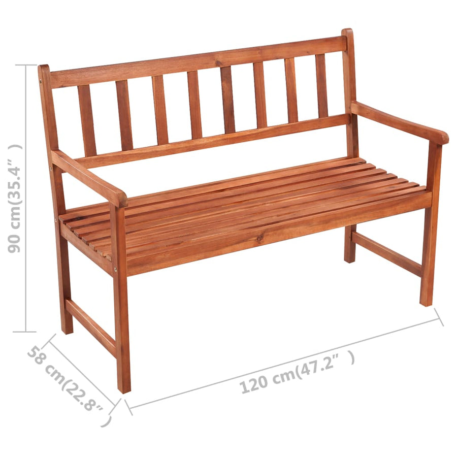 Tuinbank Met Kussen 120 Cm Massief Acaciahout 120 x 50 x 7 cm