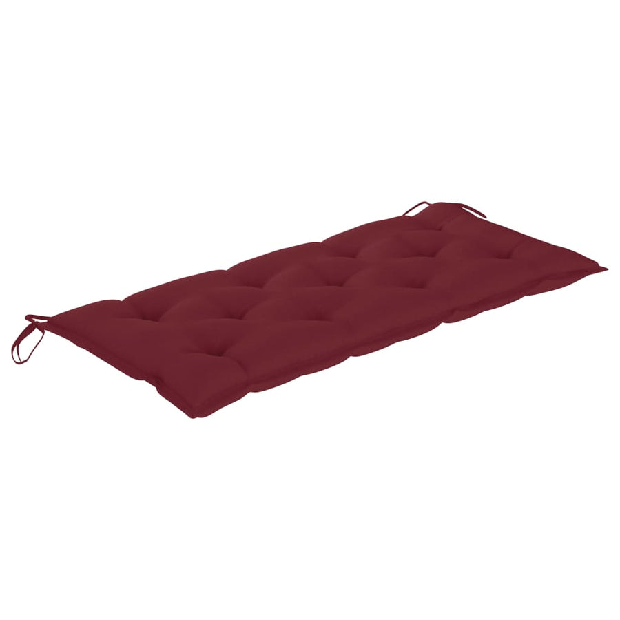 Tuinbank Met Kussen 120 Cm Massief Acaciahout 120 x 50 x 7 cm Wijnrood