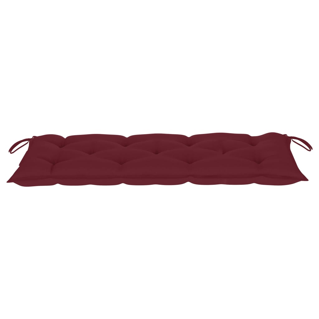 Tuinbank Met Kussen 120 Cm Massief Acaciahout 120 x 50 x 7 cm Wijnrood