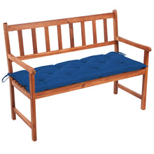Tuinbank Met Kussen 120 Cm Massief Acaciahout 120 x 50 x 7 cm Blauw
