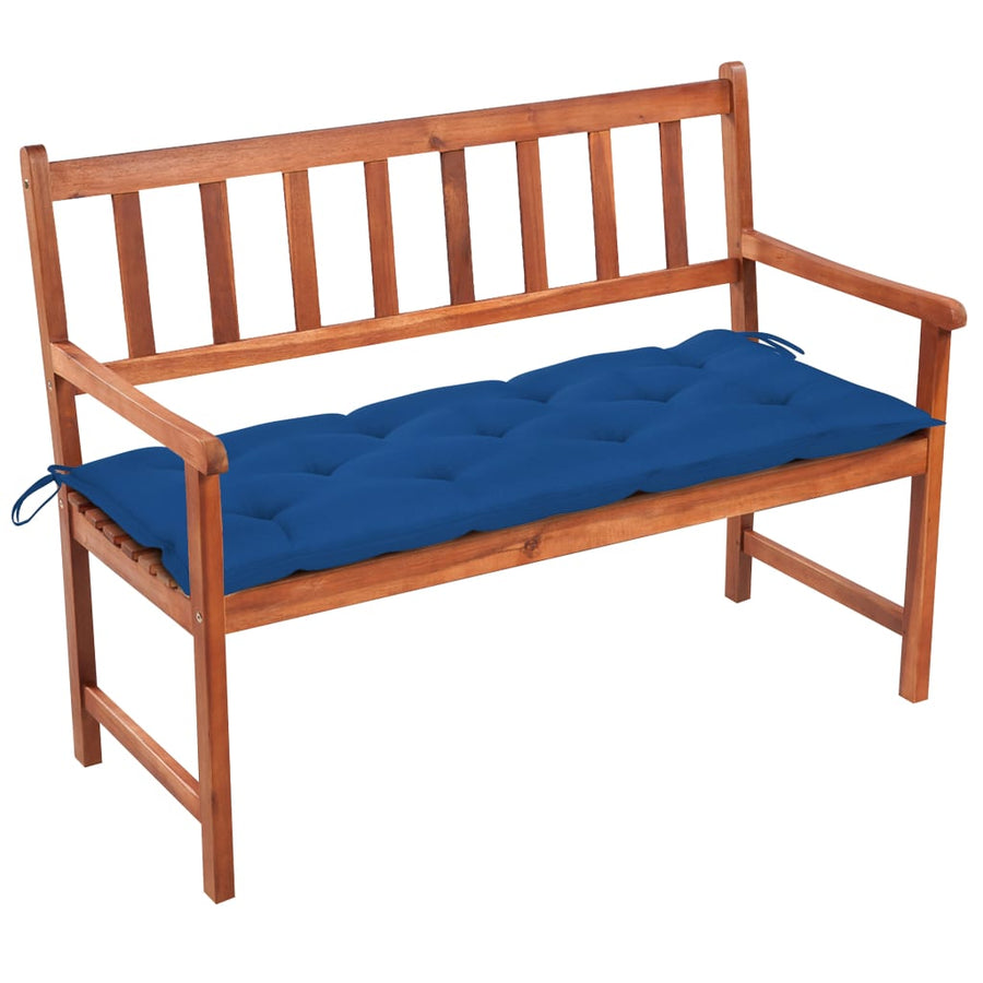 Tuinbank Met Kussen 120 Cm Massief Acaciahout 120 x 50 x 7 cm Blauw