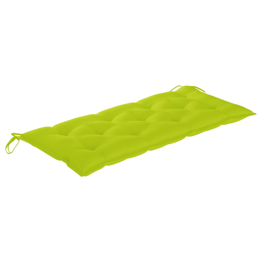 Tuinbank Met Kussen 120 Cm Massief Acaciahout 120 x 50 x 7 cm Heldergroen