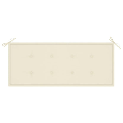 Tuinbank Inklapbaar Met Kussen 8 Cm Bamboe 120 x 50 x 4 cm Crème