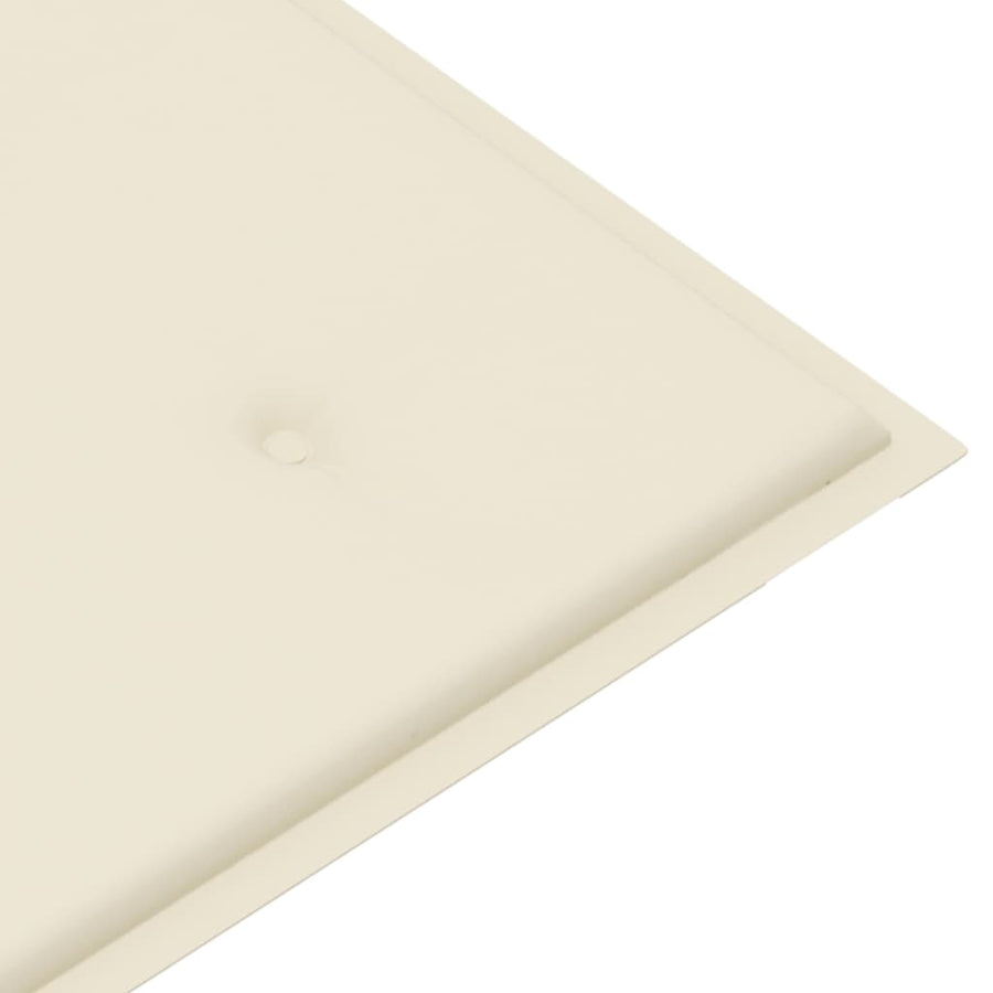 Tuinbank Inklapbaar Met Kussen 8 Cm Bamboe 120 x 50 x 4 cm Crème