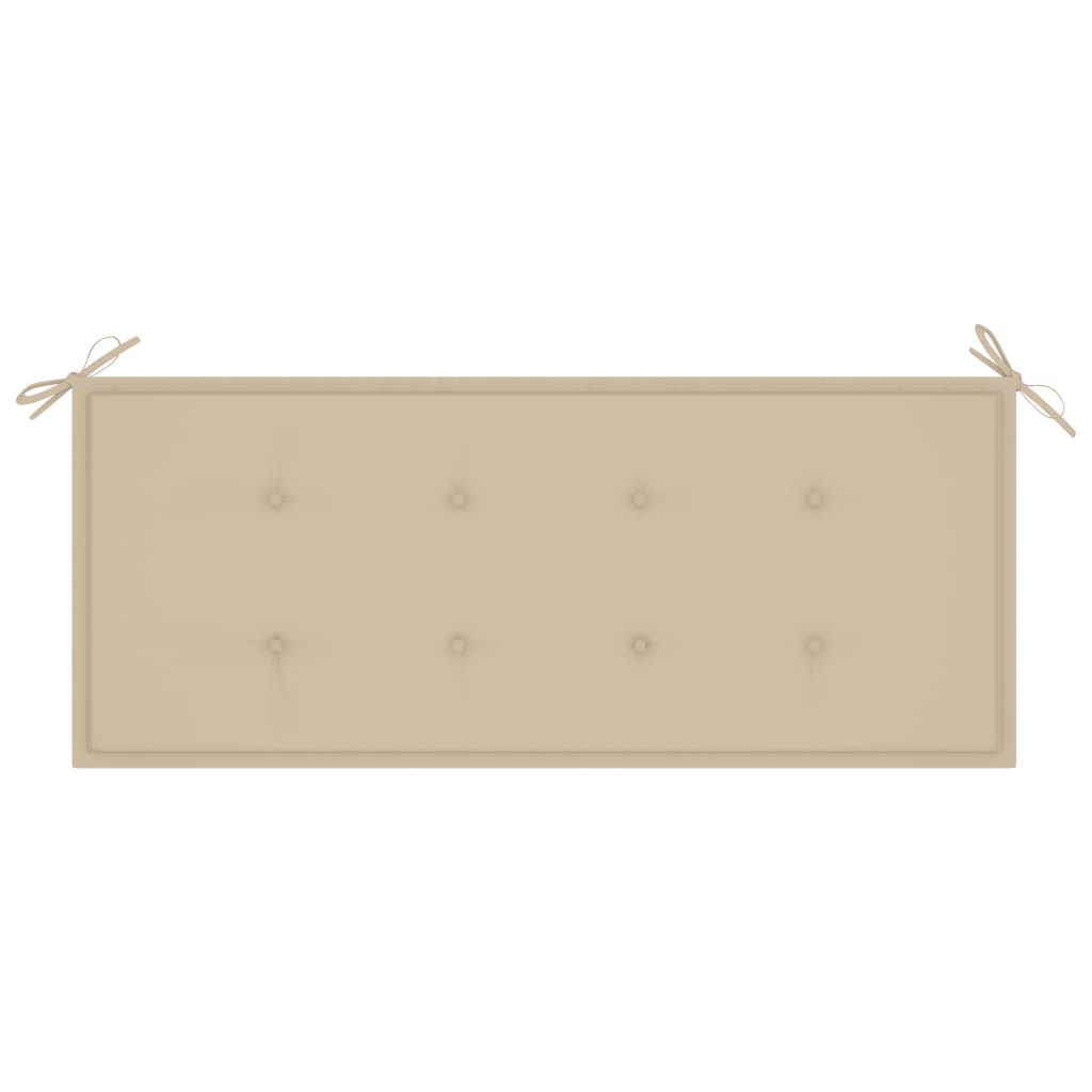 Tuinbank Inklapbaar Met Kussen 8 Cm Bamboe 120 x 50 x 4 cm Beige
