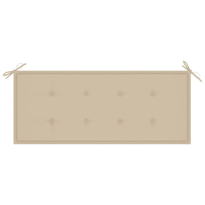 Tuinbank Inklapbaar Met Kussen 8 Cm Bamboe 120 x 50 x 4 cm Beige