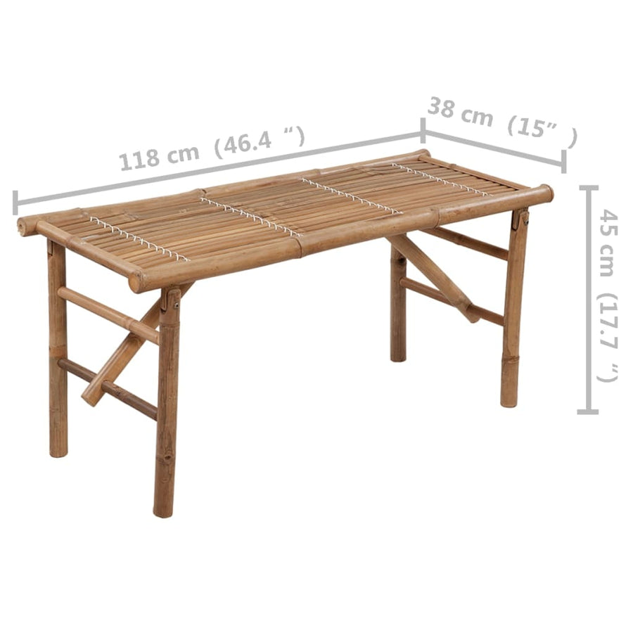 Tuinbank Inklapbaar Met Kussen 8 Cm Bamboe 120 x 50 x 4 cm Taupe