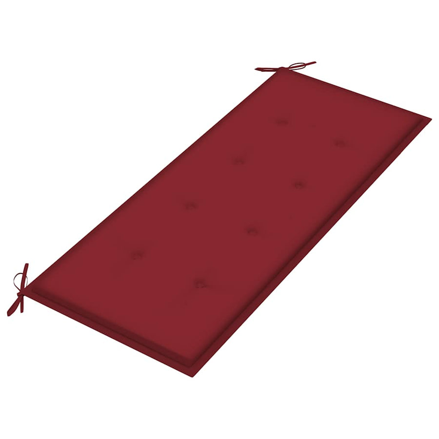 Tuinbank Inklapbaar Met Kussen 118 Cm Bamboe Wijnrood 2