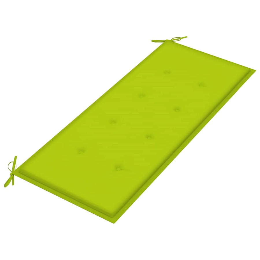 Tuinbank Inklapbaar Met Kussen 118 Cm Bamboe Heldergroen 120 x 50 x 4 cm