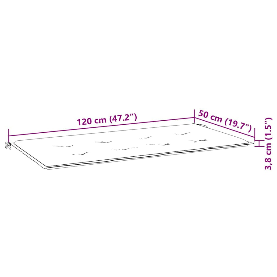 Tuinbank Inklapbaar Met Kussen 118 Cm Bamboe Heldergroen 120 x 50 x 4 cm
