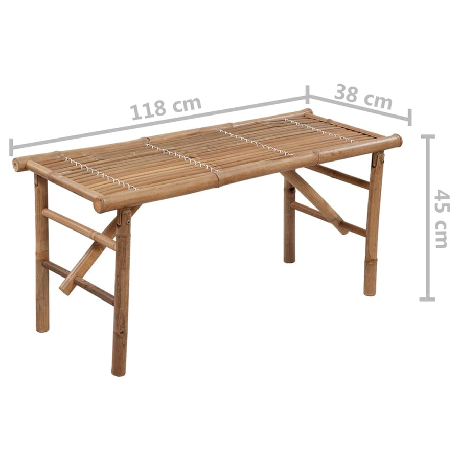 Tuinbank Inklapbaar Met Kussen 118 Cm Bamboe 120 x 50 x 4 cm
