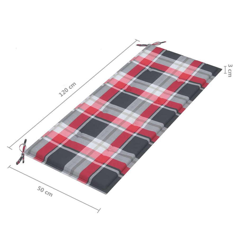 Tuinbank Inklapbaar Met Kussen 118 Cm Bamboe 120 x 50 x 4 cm