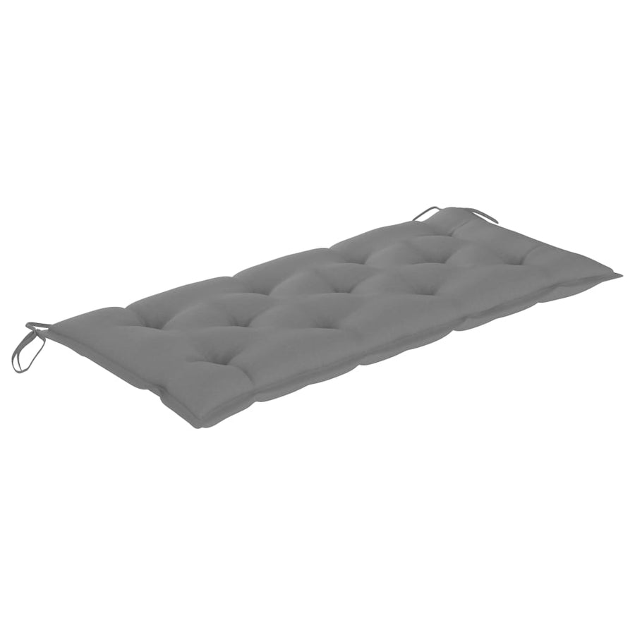 Tuinbank Inklapbaar Met Kussen 8 Cm Bamboe 120 x 50 x 7 cm Grijs