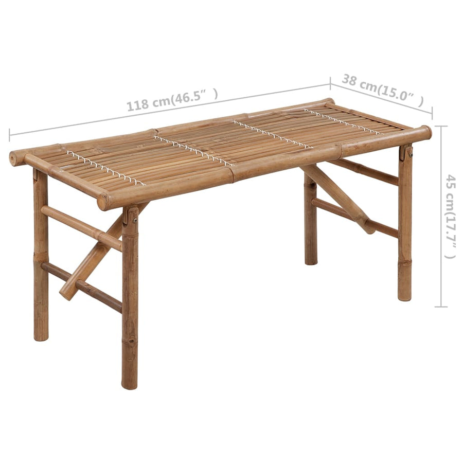Tuinbank Inklapbaar Met Kussen 8 Cm Bamboe 120 x 50 x 7 cm Grijs