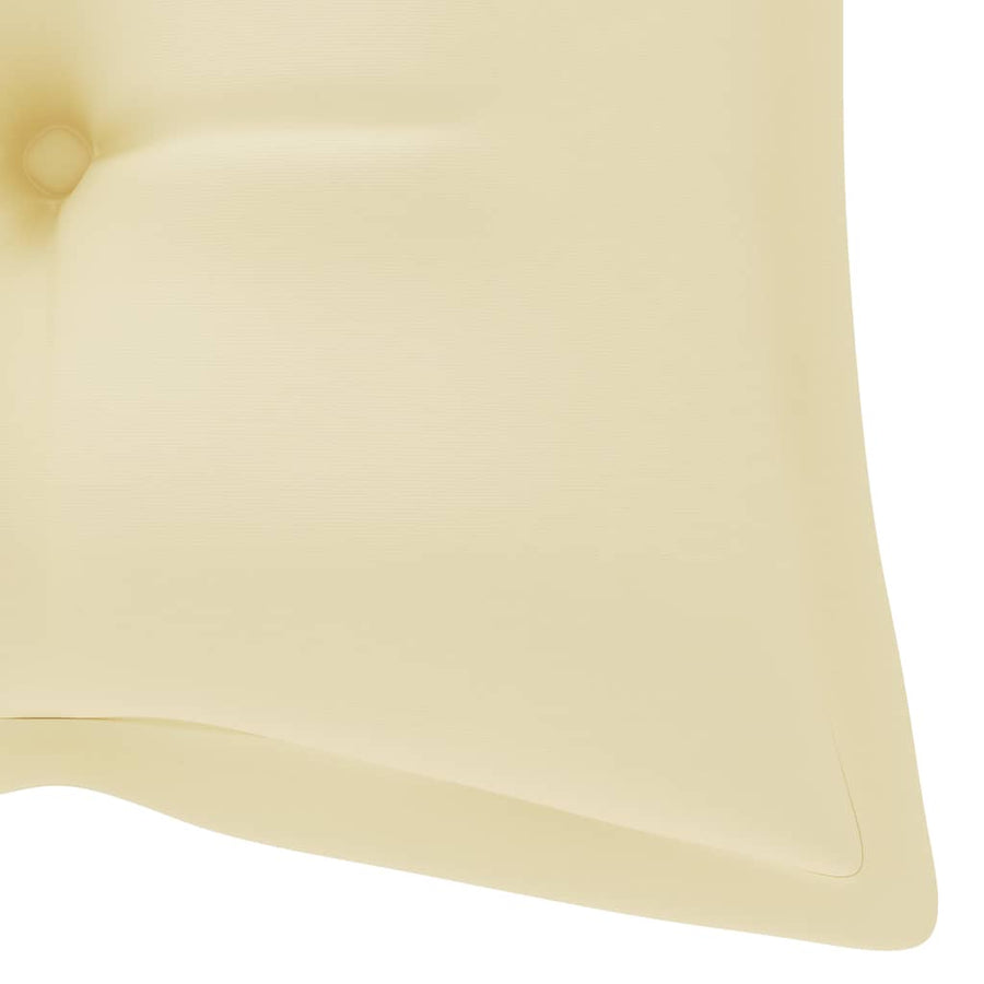 Tuinbank Inklapbaar Met Kussen 8 Cm Bamboe 120 x 50 x 7 cm Crème